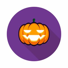 Halloween pumpkin, scary or spooky creepy pumpkins, Halloween holiday. Isolated icon.