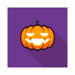 Halloween pumpkin, scary or spooky creepy pumpkins, Halloween holiday. Isolated icon.