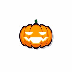 Halloween pumpkin, scary or spooky creepy pumpkins, Halloween holiday. Shadow design. Isolated icon.