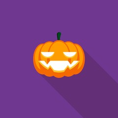 Halloween pumpkin, scary or spooky creepy pumpkins, Halloween holiday. Isolated icon.