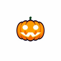 Halloween pumpkin, scary or spooky creepy pumpkins, Halloween holiday. White background. Isolated icon.