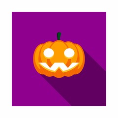 Halloween pumpkin, scary or spooky creepy pumpkins, Halloween holiday. Isolated icon.