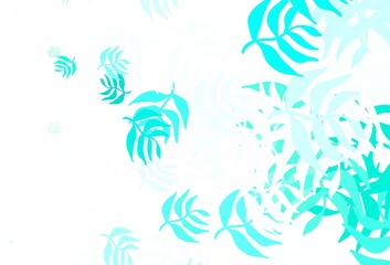 Light Green vector elegant wallpaper with leaves.