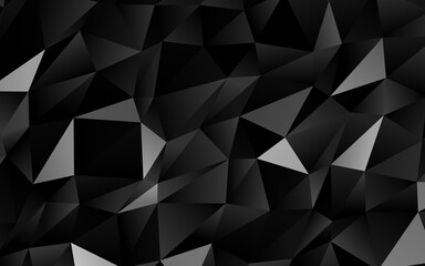Obraz premium Dark Black vector shining triangular template. An elegant bright illustration with gradient. Completely new template for your business design.