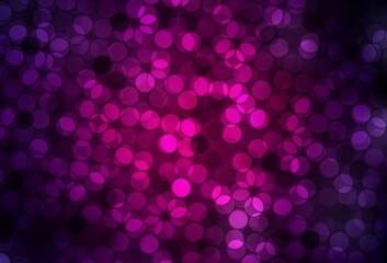 Dark Pink vector pattern with spheres.