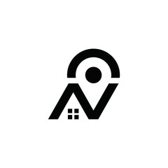 N logo A alphabet vector home icon maps illustrations