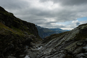 Hike to Trolltunga, Odda, Sørfjord Norwegen, Scandinavia, 14km each way, more than 900m uphill