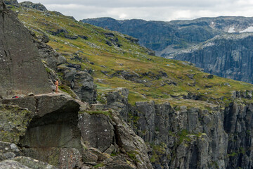 Hike to Trolltunga, Odda, Sørfjord Norwegen, Scandinavia, 14km each way, more than 900m uphill