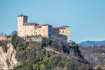 Fototapeta na wymiar Landscape of the castle of Angera