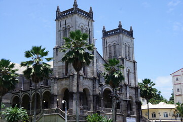 Neocolonial Catholic Cathedral in the center of the capital of Fiji, Suva, on the island of Viti...