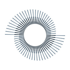 Obraz premium Circle with rotating lines. Stripes abstract background with yin and yang sign.