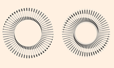 A circle of lines as an endless shape. Yin and Yang symbol effect.