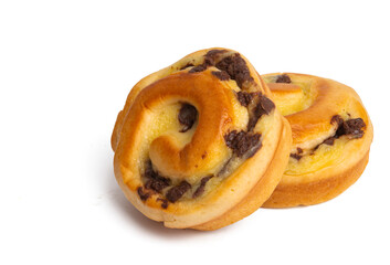 buns with chocolate isolated