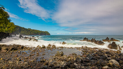 Amazing tropical park on the seashore. Hawaii island 