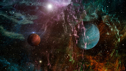 Obraz na płótnie Canvas Background of galaxies and nebula illustration