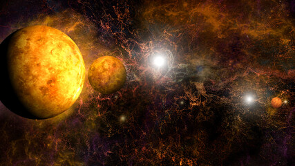 Obraz na płótnie Canvas Background of galaxies and nebula illustration