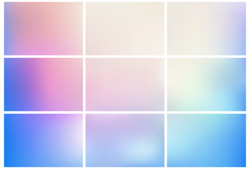 Collection of simple colored gradient mesh backgrounds.
