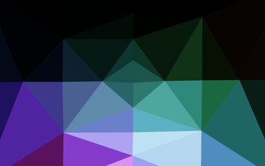 Dark Multicolor, Rainbow vector abstract polygonal layout. A sample with polygonal shapes. Textured pattern for background.