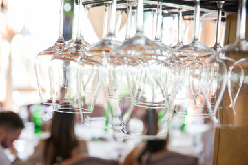 Wine Glasses In The Restaurant