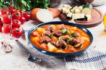 Albondigas - tomato soup with meatballs