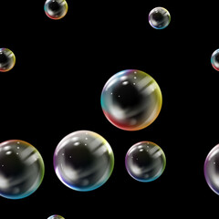 Seamless Pattern with colored bubbles