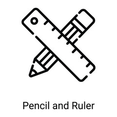 pencil and ruler vector line icon
