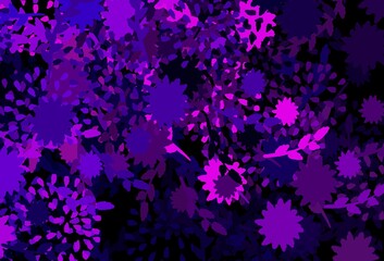 Fototapeta na wymiar Dark Purple vector backdrop with memphis shapes.