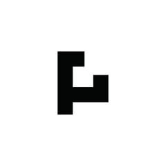 P alphabet logo PC technologies vector icon illustrations