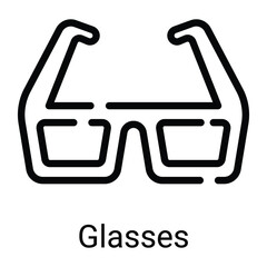 3d glasses vector line icon