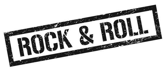 ROCK & ROLL black grungy rectangle stamp.