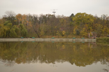 Obraz premium Beautiful autumn colors in Chisinau in Moldova, Eastern Europe