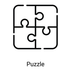 puzzle vector line icon