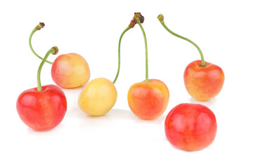 Cherries isolated on white background