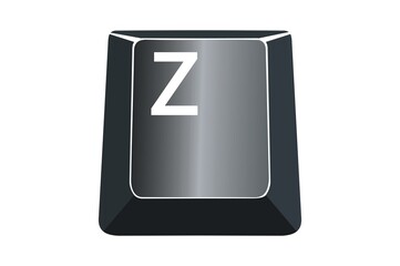 Z key on computers keyboard with white background