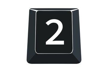 2 key on computers keyboard with white background