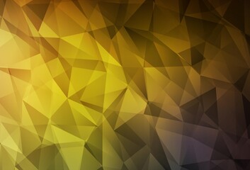 Dark Green, Yellow vector polygonal pattern.