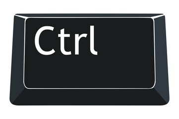 CTRL key on computers keyboard with white background