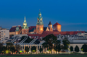 Obraz premium Wawel Castle Krakow, Poland, seen from Blonia meadow.