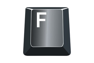 F key on computers keyboard with white background