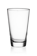 Empty transparent glass for beer isolated on white.