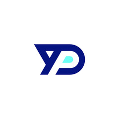 PD alphabet logo lineart P technologies vector icon illustrations