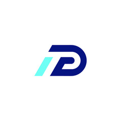 PD alphabet logo lineart P technologies vector icon illustrations