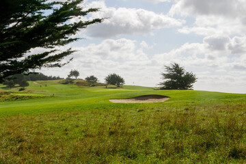 golf field and blue sky