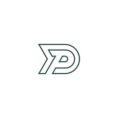 PD alphabet logo lineart P technologies vector icon illustrations