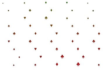 Light Green, Red vector background with cards signs.