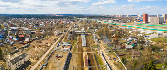 Construction of a new road junction over the railway in Moscow Vnukovo