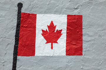 Flag of Canada, painted on a wall