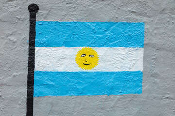 Flag of Argentina, painted on a wall