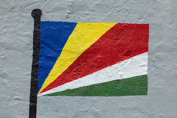 Flag of Seychelles, painted on a wall