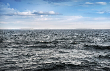 Storm waves in the White Sea near the Solovetsky Islands